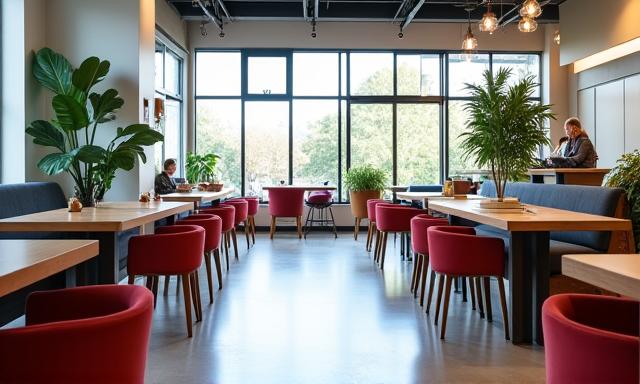 Heller und moderner Co-Working-Bereich im Café Étoile